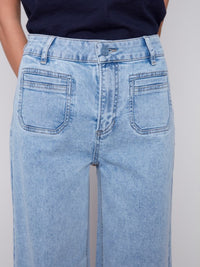 CROP WIDE LEG JEANS-CHARLIE B