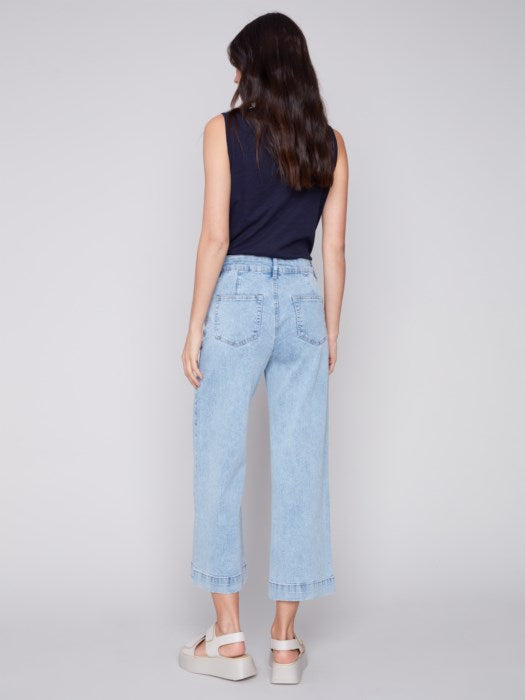 CROP WIDE LEG JEANS-CHARLIE B