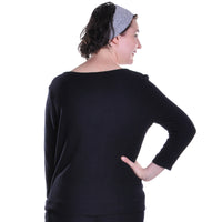 COZY LONG SLEEVE TOP COMFORT COLLECTION-BLACK-LA CERA