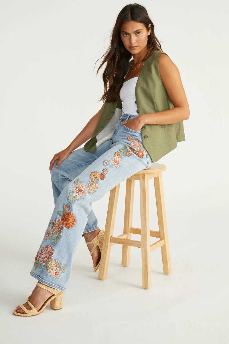 CHARLEE WIDE LEG JEAN-SPRING NEPTUNE-DRIFTWOOD