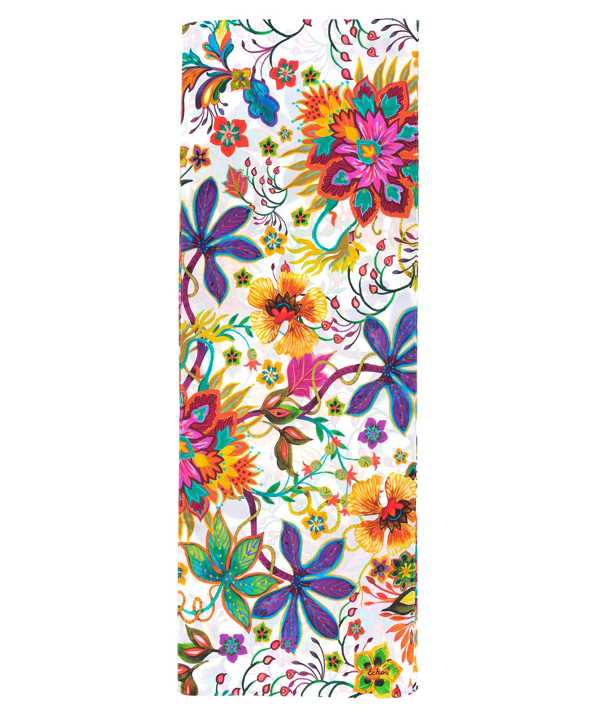 FANTASTICAL FLORAL SILK OBLONG-ECHO DESIGN