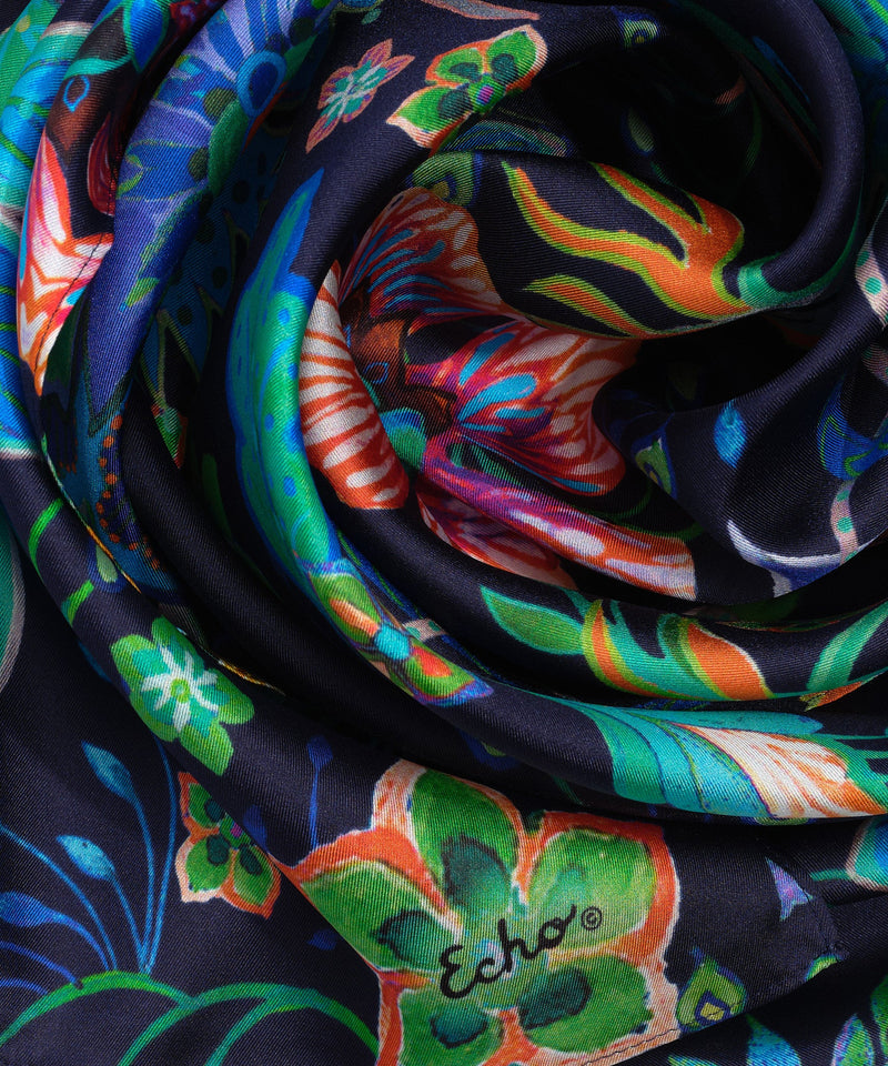 FANTASTICAL FLORAL SILK OBLONG-ECHO DESIGN