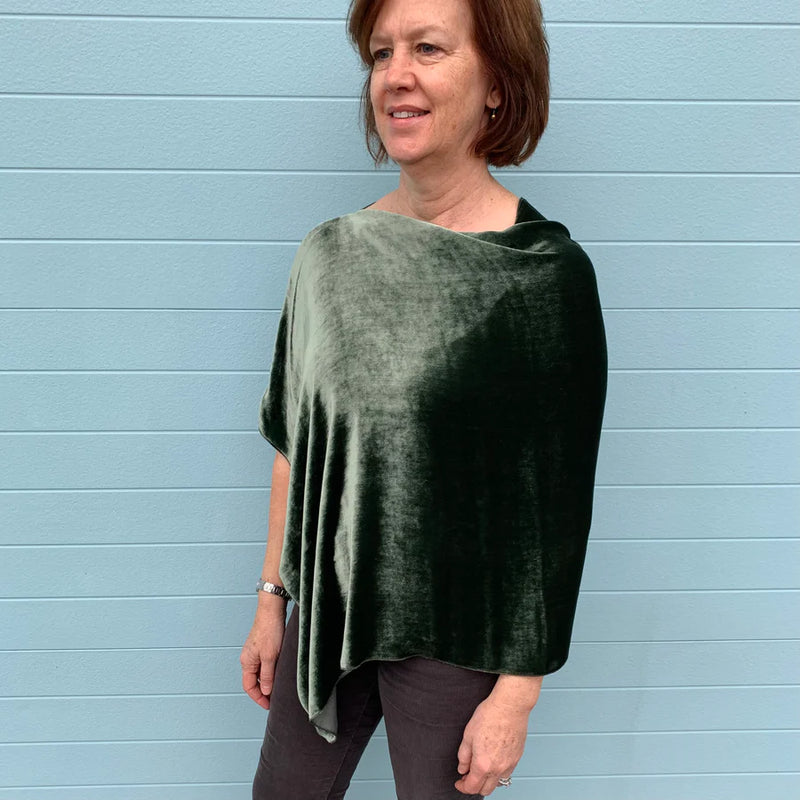 SILK VELVET PONCHO - DANA HERBERT ACCESSORIES