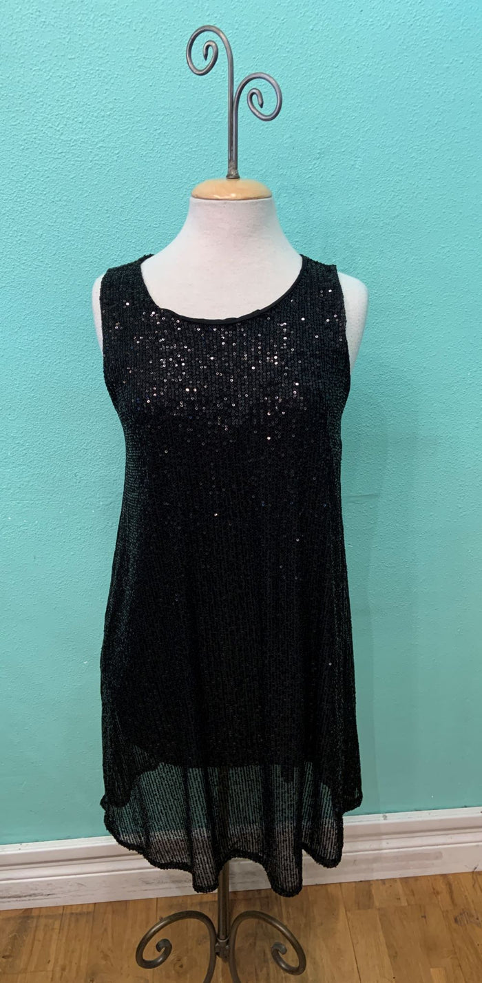 SPARKLE SEQUIN DRESS-BLACK-ANGELA MARA