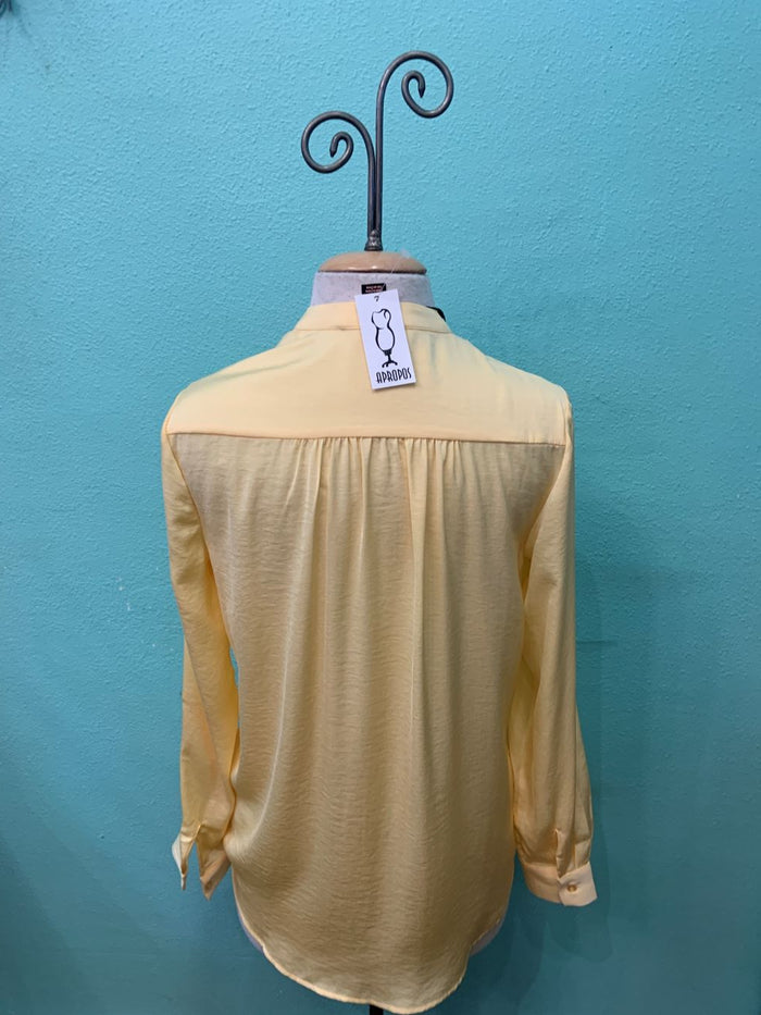 AIR FLOW SPLIT V NECK BLOUSE-CORN-RENUAR