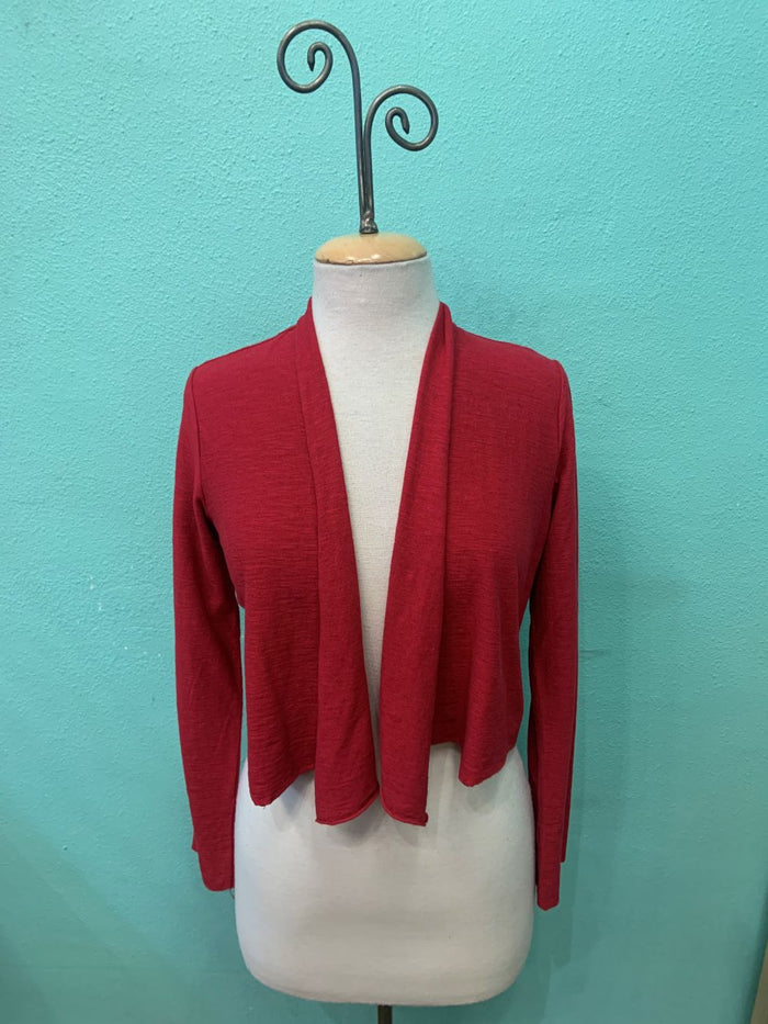 CROPPED CARDIGAN-CARDINAL-CUT LOOSE