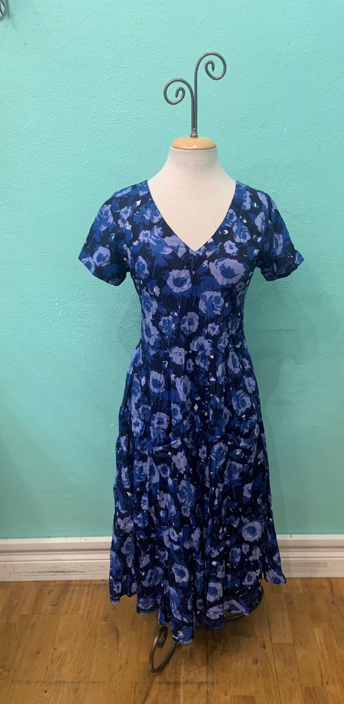 JALAN DRESS NAVY LAVENDER WATERCOLOR-DRESS ADDICT