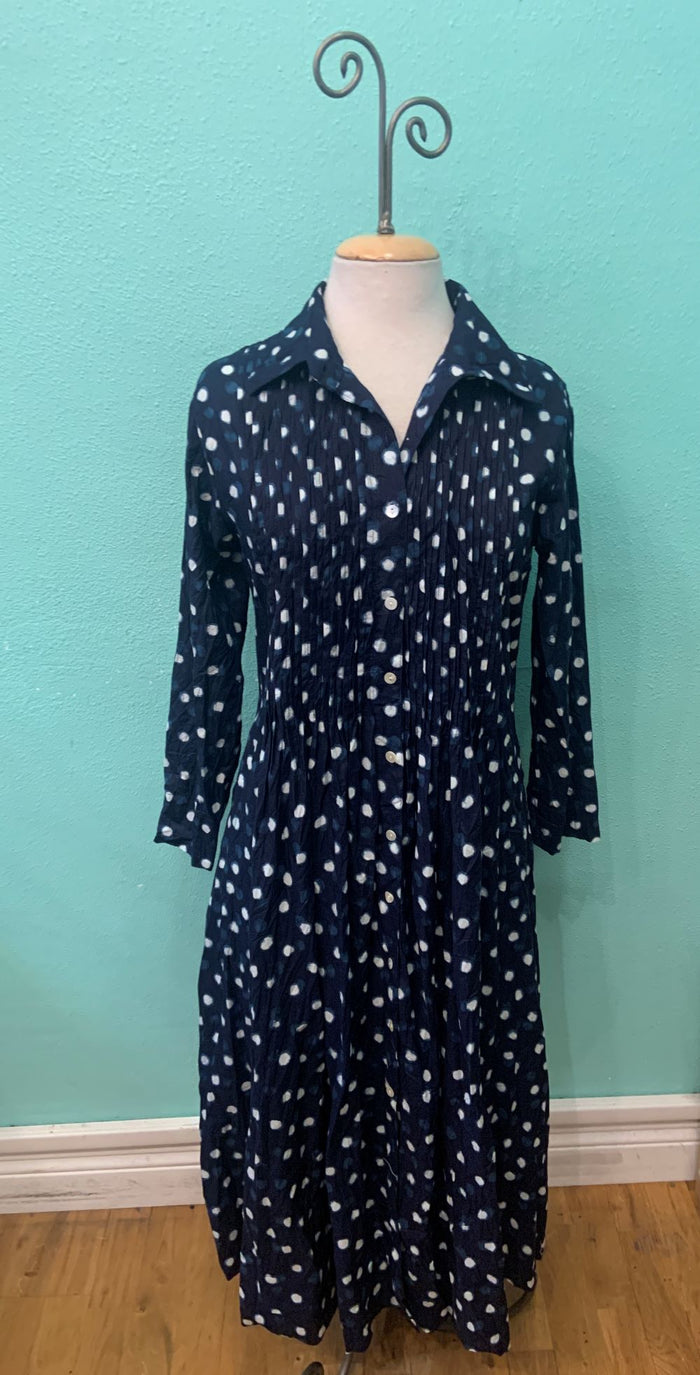 JOT DRESS NAVY DOT-DRESS ADDICT