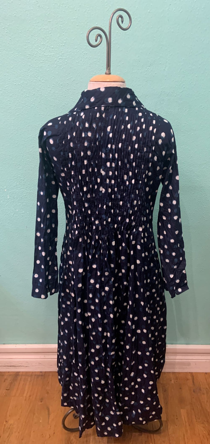 JOT DRESS NAVY DOT-DRESS ADDICT