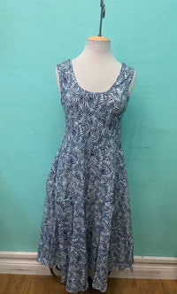 JOY DRESS BLUE/WHITE FERN-DRESS ADDICT