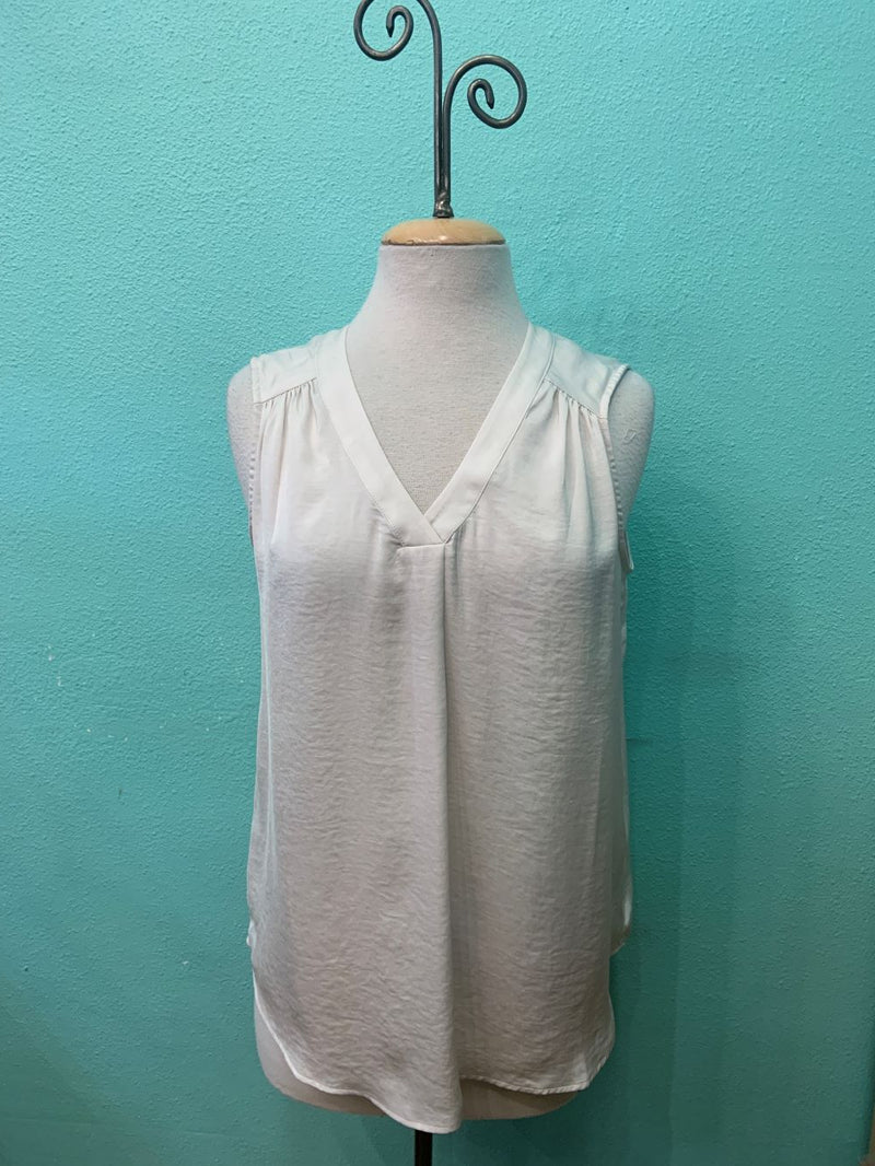 V-NECK TANK AIRFLOW BLOUSE-OYSTER-RENUAR