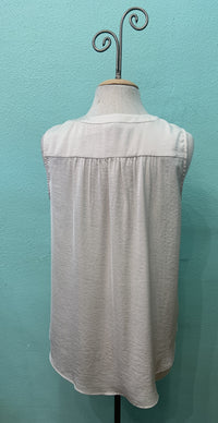 V-NECK TANK AIRFLOW BLOUSE-OYSTER-RENUAR