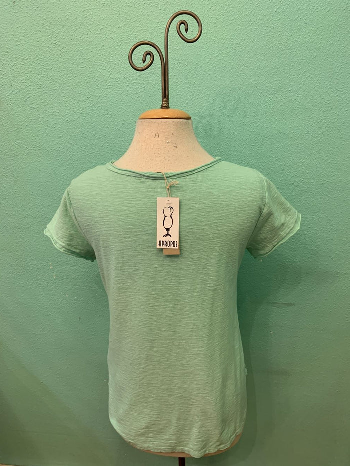 RAW EDGE V-NECK TEE-AQUEDUCT-CUT LOOSE