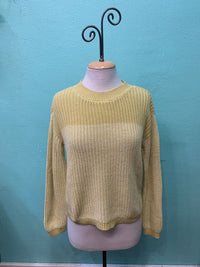 L/S COLORBLOCK SWEATER-CELERY-TRIBAL