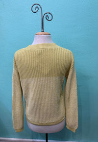 L/S COLORBLOCK SWEATER-CELERY-TRIBAL