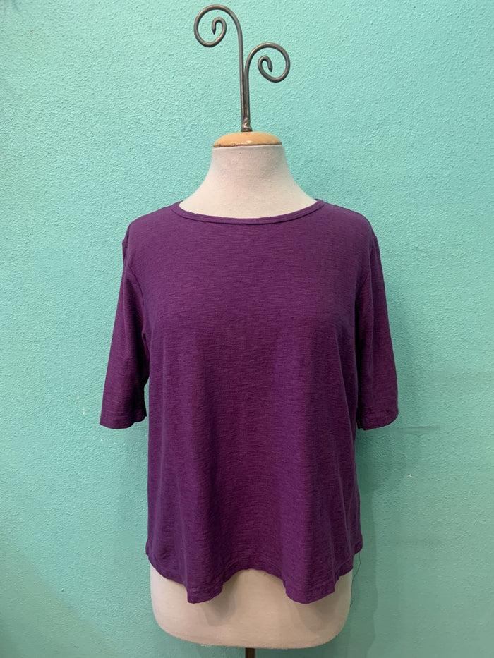 ELBOW SLEEVE BOXY TEE-MULBERRY-CUT LOOSE