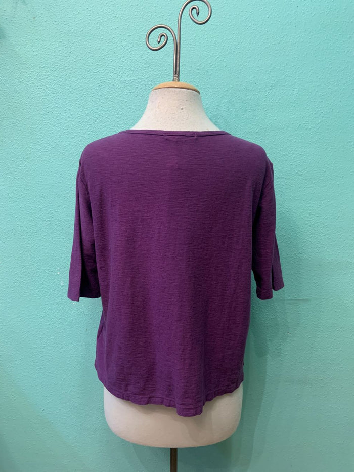 ELBOW SLEEVE BOXY TEE-MULBERRY-CUT LOOSE