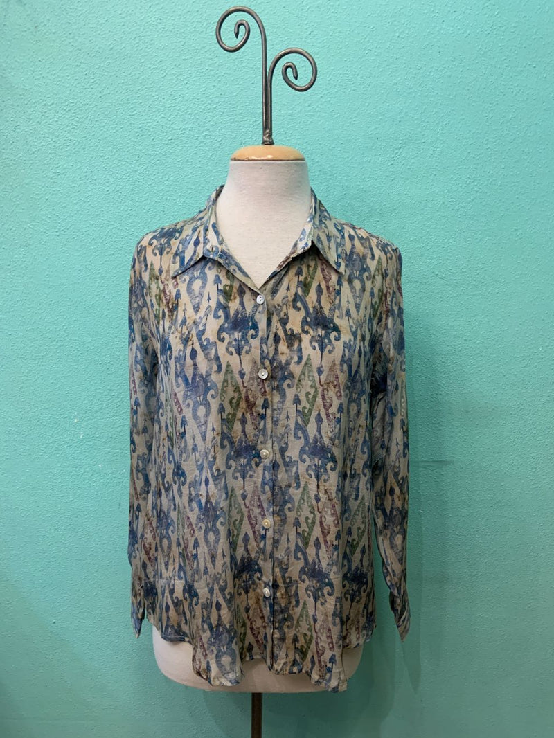 BATIK BUTTONDOWN BLOUSE-APNY