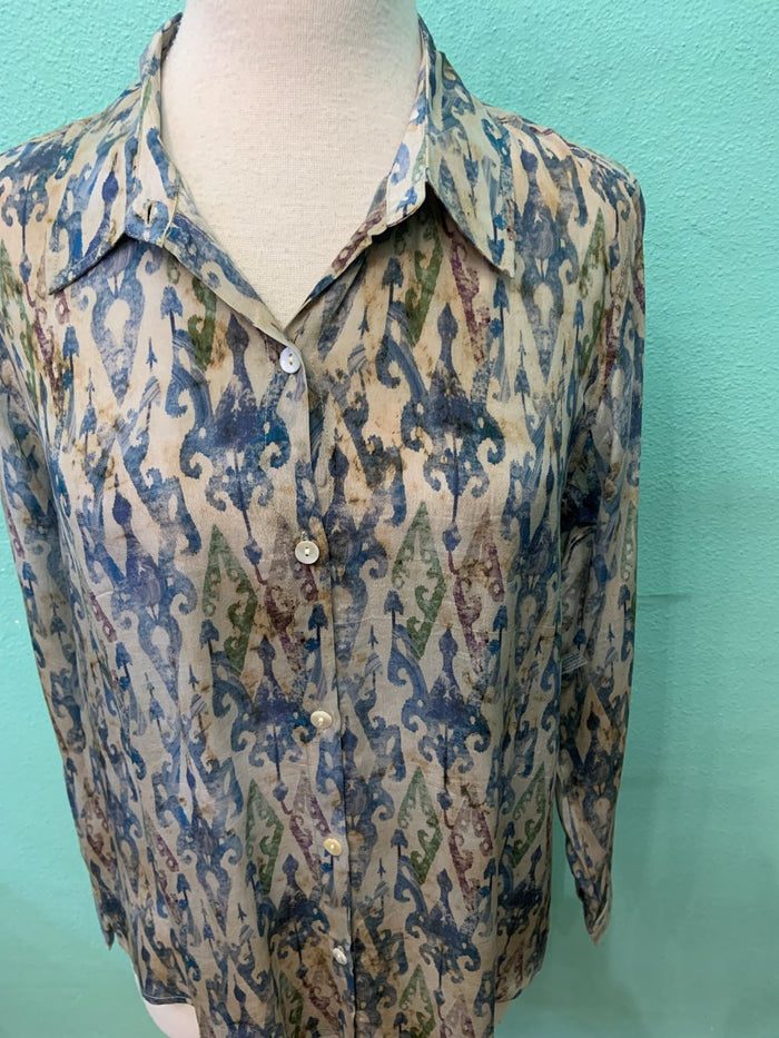 BATIK BUTTONDOWN BLOUSE-APNY