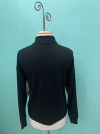 WHITNIE MODAL TERRY 1/2 ZIP TOP-BLACK-THREADS 4 THOUGHT