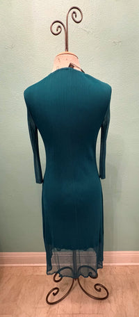 LONG SLEEVE SIMPLE DRESS SHEER HEM-VANITE COUTURE