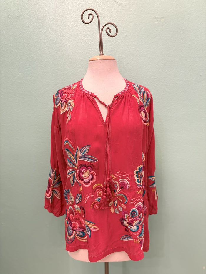 NEMMA ZADONIA BLOUSE-SAVVY RED-JOHNNY WAS