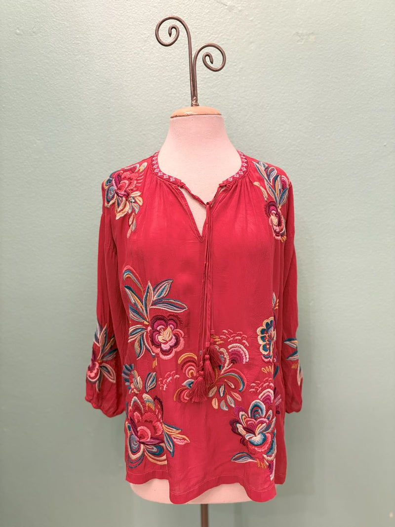 NEMMA ZADONIA BLOUSE-SAVVY RED-JOHNNY WAS