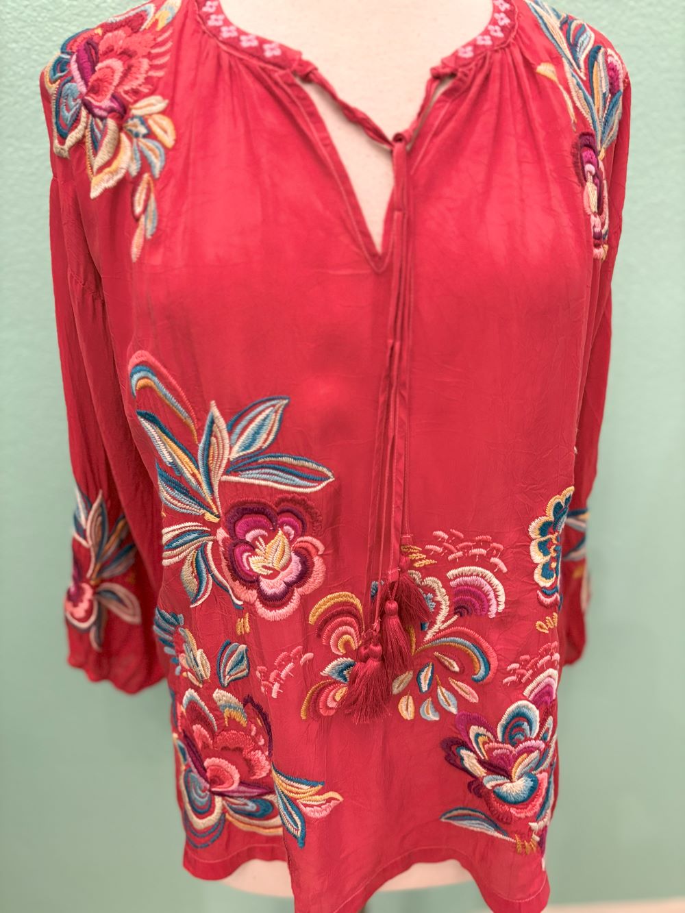 NEMMA ZADONIA BLOUSE-SAVVY RED-JOHNNY WAS