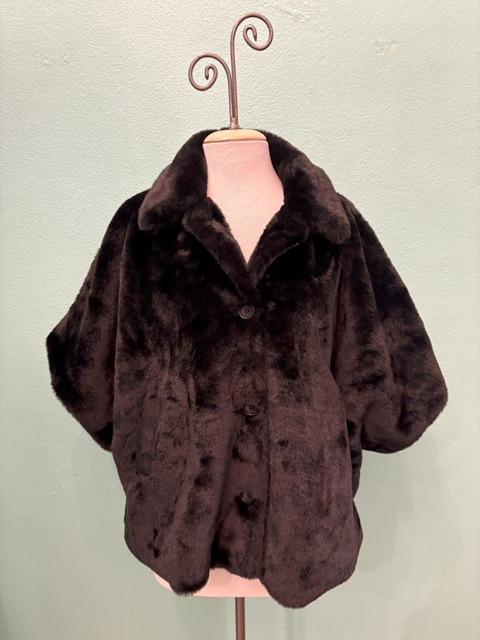 FAUX FUR CAPE-ECHO DESIGN