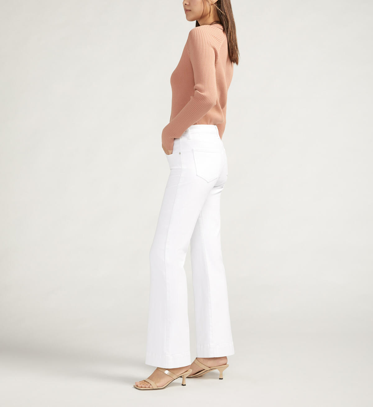 KAIT MID RISE FLARE LEG JEAN 30" INSEAM-WHITE-JAG JEANS