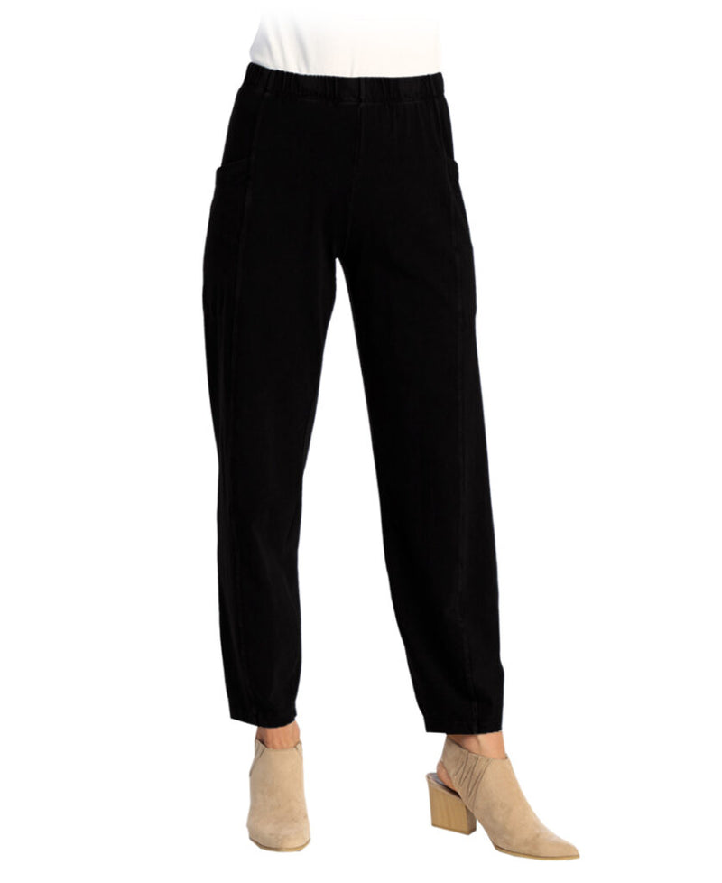 *BEST SELLER* PATCH POCKET COTTON PANT-JET BLACK-JESS AND JANE