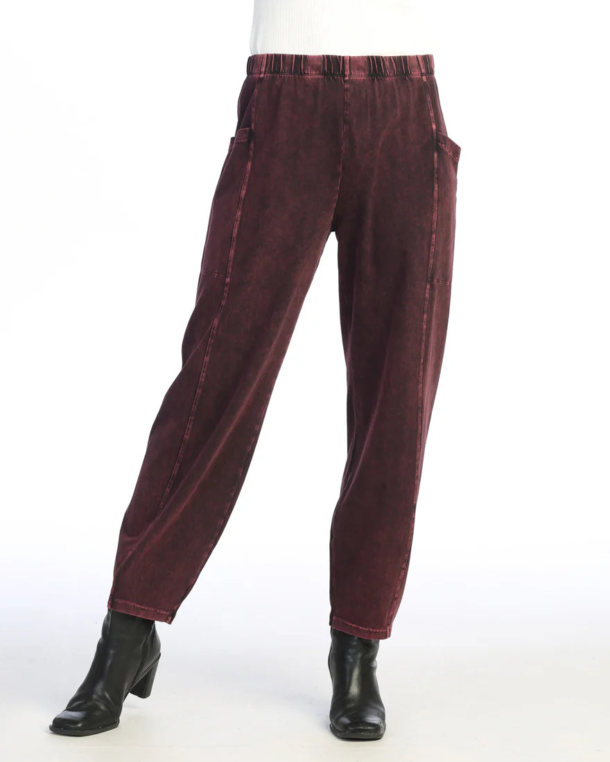 *BEST SELLER* PATCH POCKET COTTON PANT-WINE-JESS AND JANE