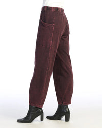 *BEST SELLER* PATCH POCKET COTTON PANT-WINE-JESS AND JANE