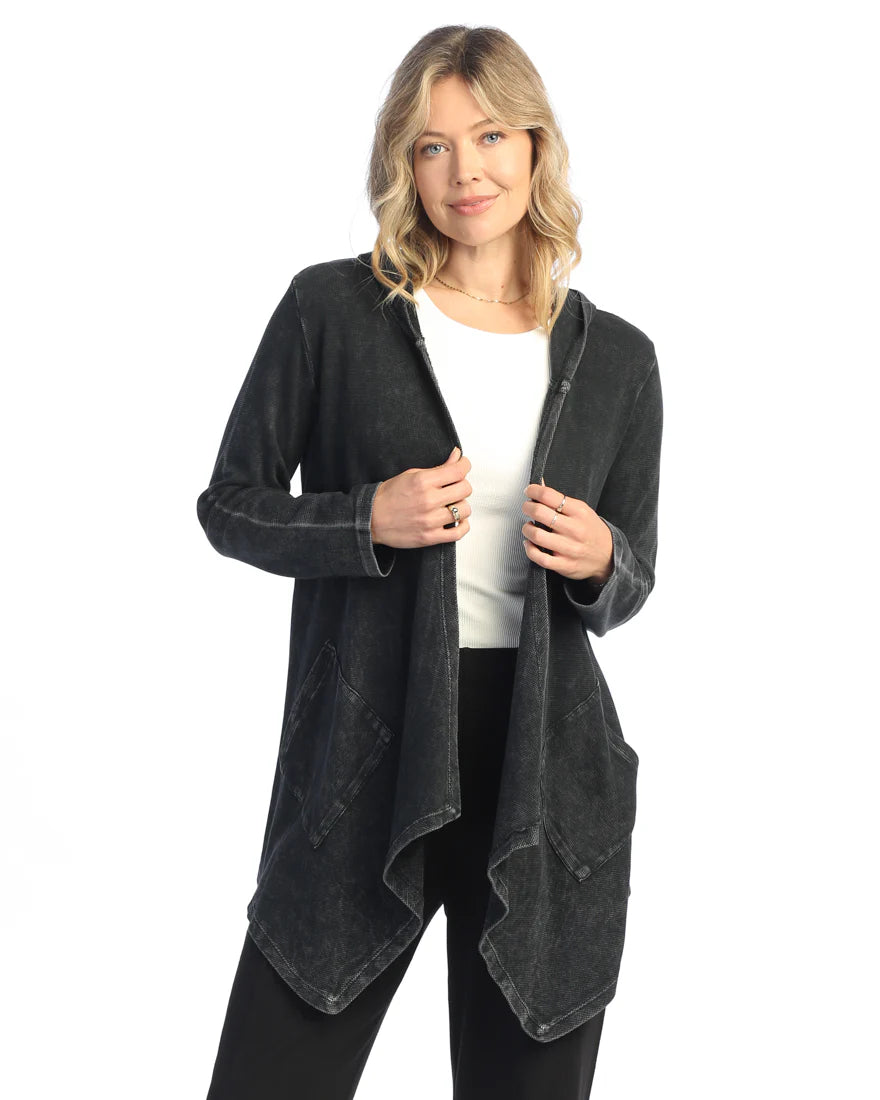 CASCADE THERMAL CARDIGAN W/POCKET-BLACK-JESS AND JANE