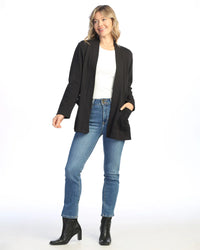 COTTON FLEECE KIMONO STYLE JACKET-JET BLACK-JESS AND JANE