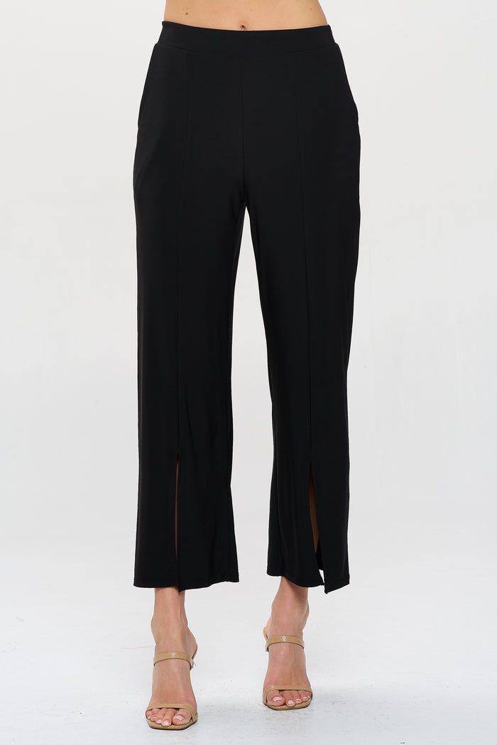 FRONT SLIT CROP PANT-BLACK-LAST TANGO