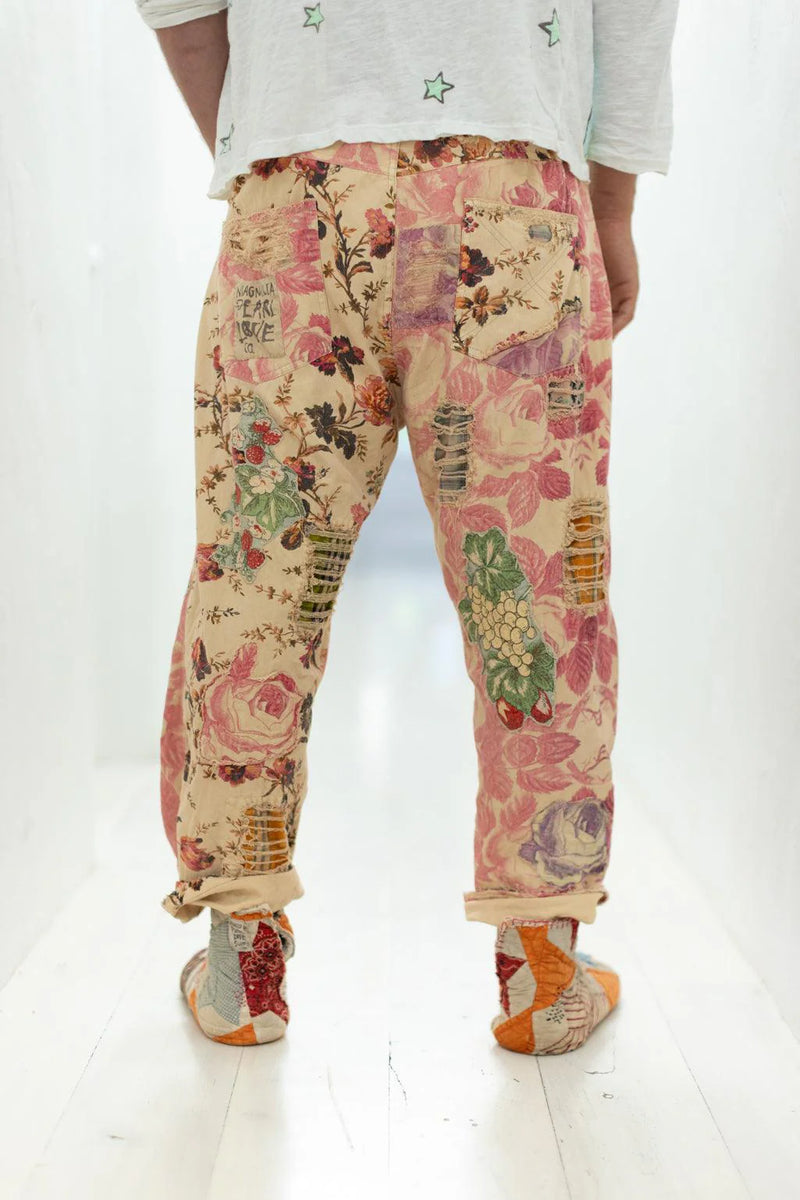 FLORAL MINER DENIM PANTS-MAGNOLIA PEARL- PANTS 522