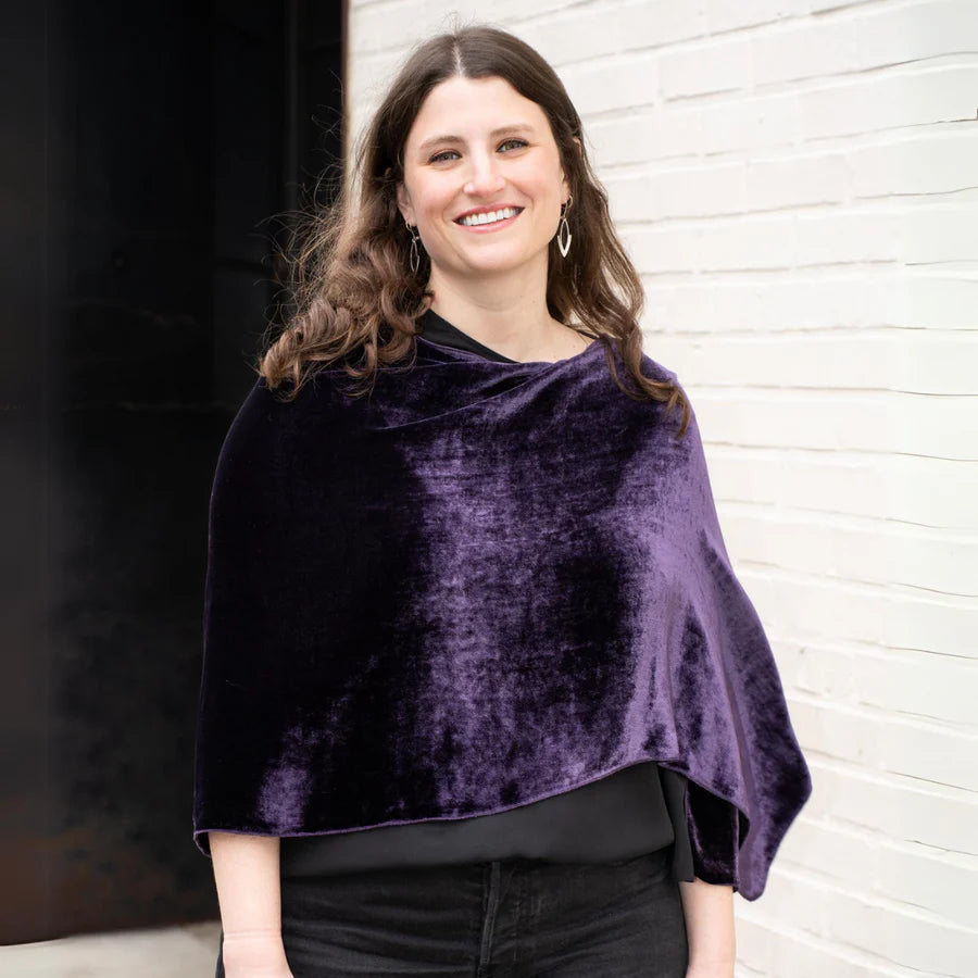 SILK VELVET PONCHO - DANA HERBERT ACCESSORIES