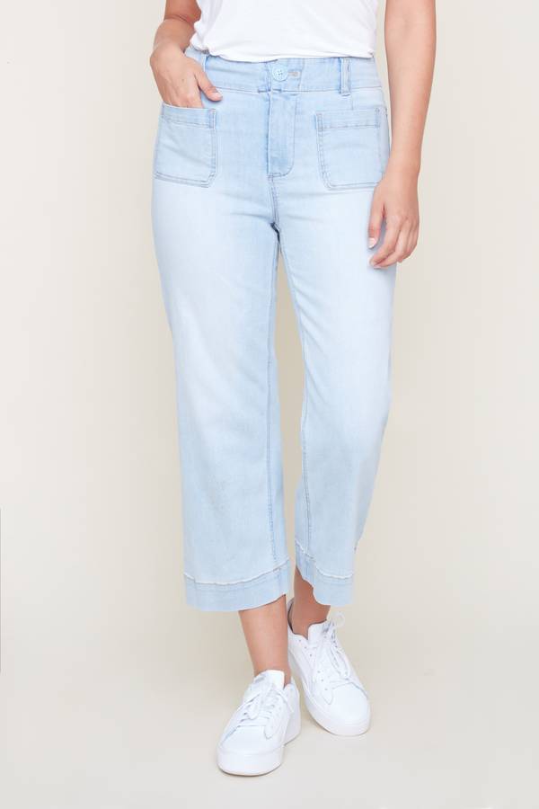 WIDE LEG ANKLE PANT-BLEACH BLUE- RENUAR