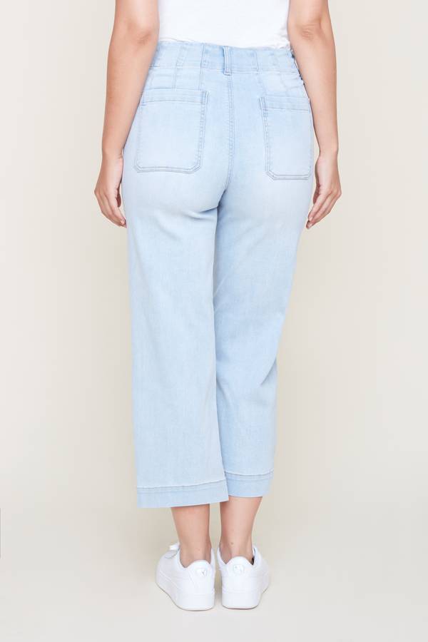 WIDE LEG ANKLE PANT-BLEACH BLUE- RENUAR