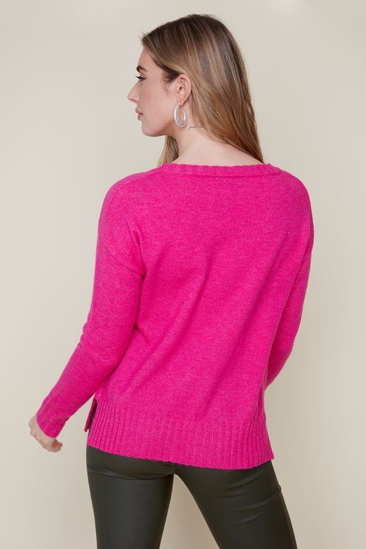 CREW NECK POCKET KNIT SWEATER-ORCHID-RENUAR