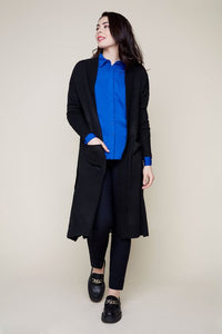 LONG SWEATER DUSTER-BLACK-RENUAR