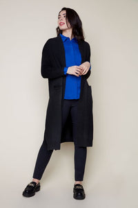 LONG SWEATER DUSTER-BLACK-RENUAR