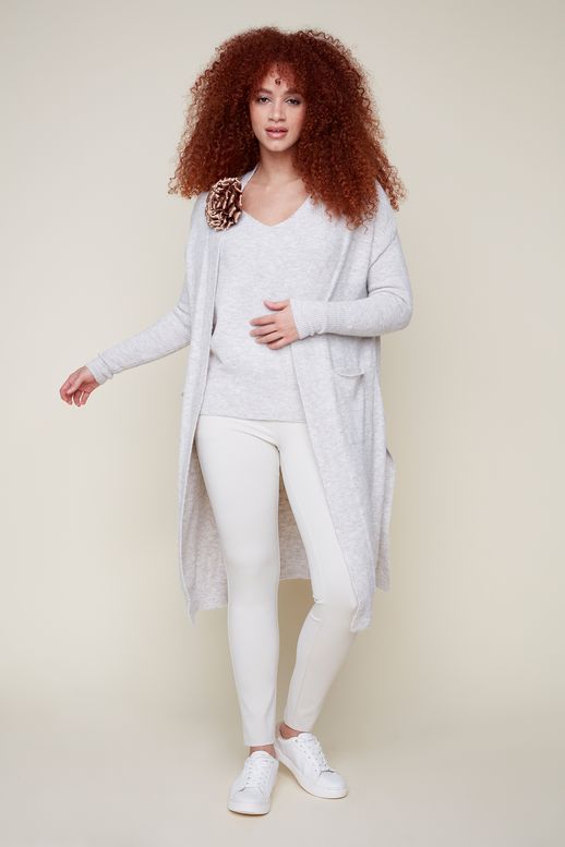 LONG SWEATER DUSTER-HEATHER BONE-RENUAR