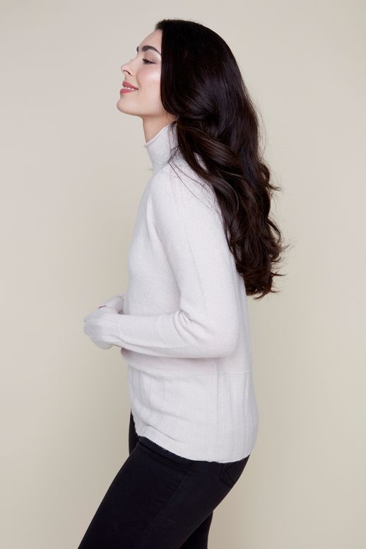 FUNNEL NECK SO SOFT KNIT SWEATER-OYSTER-RENUAR