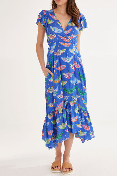 BIRDS OF SURFERS WRAP MAXI DRESS- RUBY YAYA