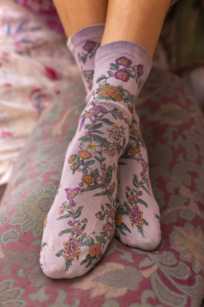 FLORAL MP SOCKS-THERE'D BE BIRDS-MAGNOLIA PEARL-SOCKS 080