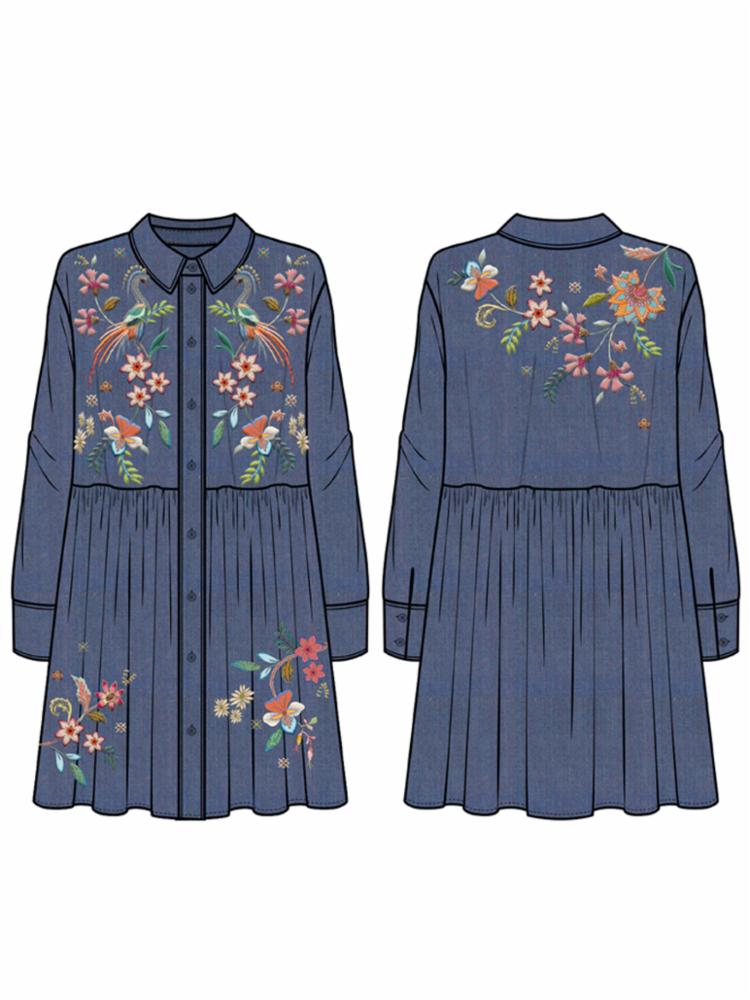 MALAYA DENIM SHIRT DRESS-JOHNNY WAS