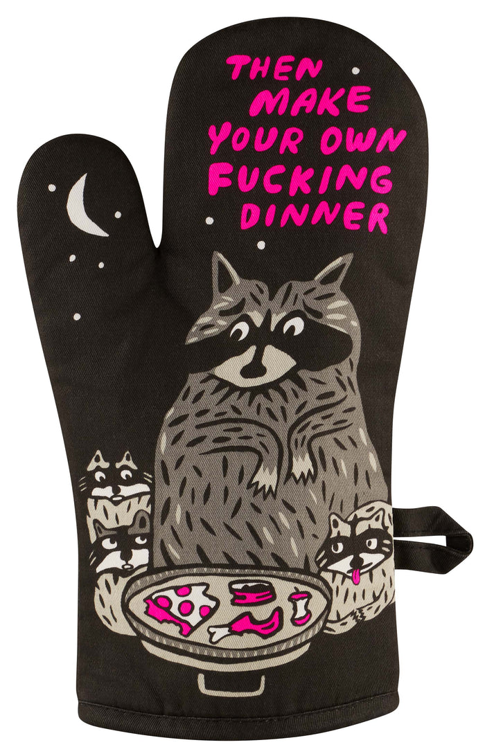 MAKE YOUR OWN DINNER OVEN MITT - BLUE Q