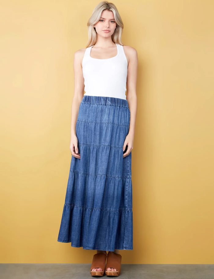 WILLA LAYERED MAXI SKIRT-RETRO DENIM-BILLY T